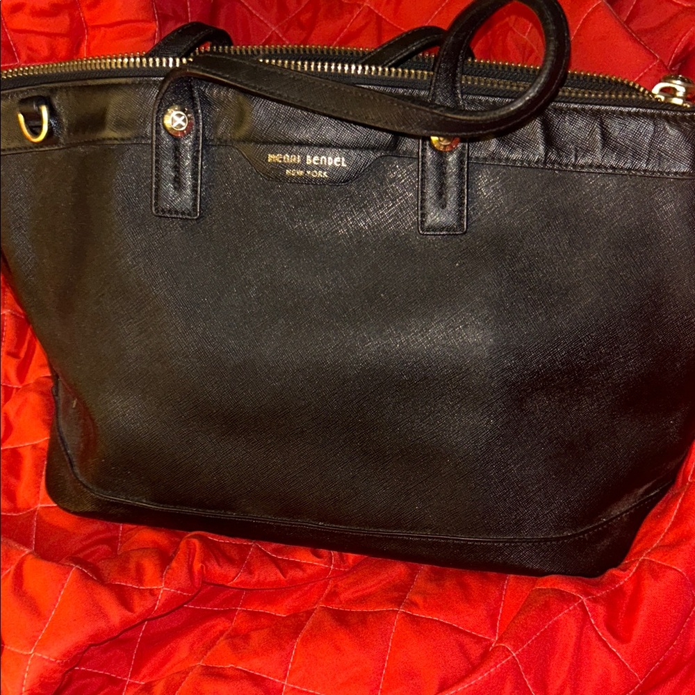 Henri Bendel Black Leather Tote Bag